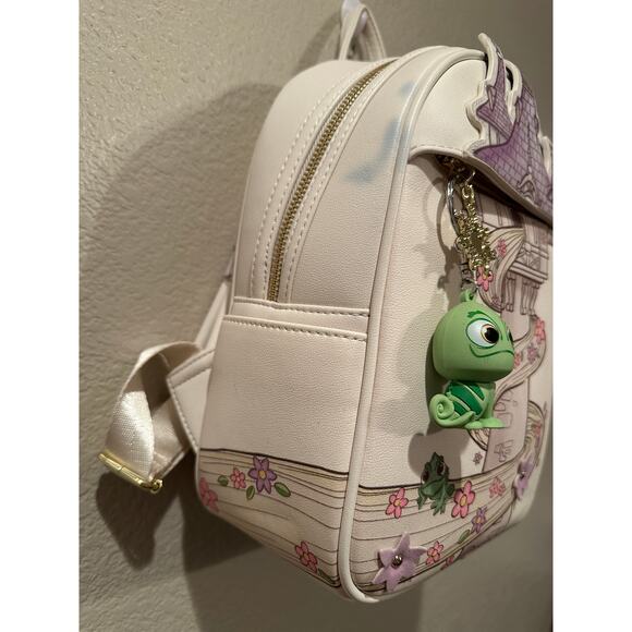 NWT Loungefly Disney Tangled Rapunzel Pascal Tower Mini Backpack AND Wallet - Picture 3 of 10